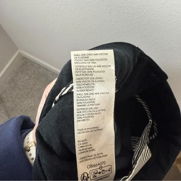 Maeve Anthropologie The Naomi Linen Wide-Leg Flare Pants in Black Size 6 - Picture 12 of 15